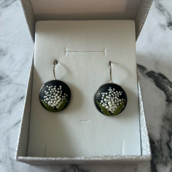 Lily of the Valley Earrings - Polymer Clay - Picture 1 of 4